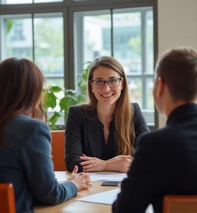 Expert coaches meeting with clients